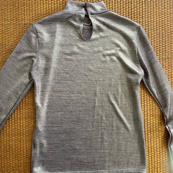 AKIRA Purple/Gold Colour-Shifting Glitter Fitted Turtleneck, size M - Picture 3 of 8